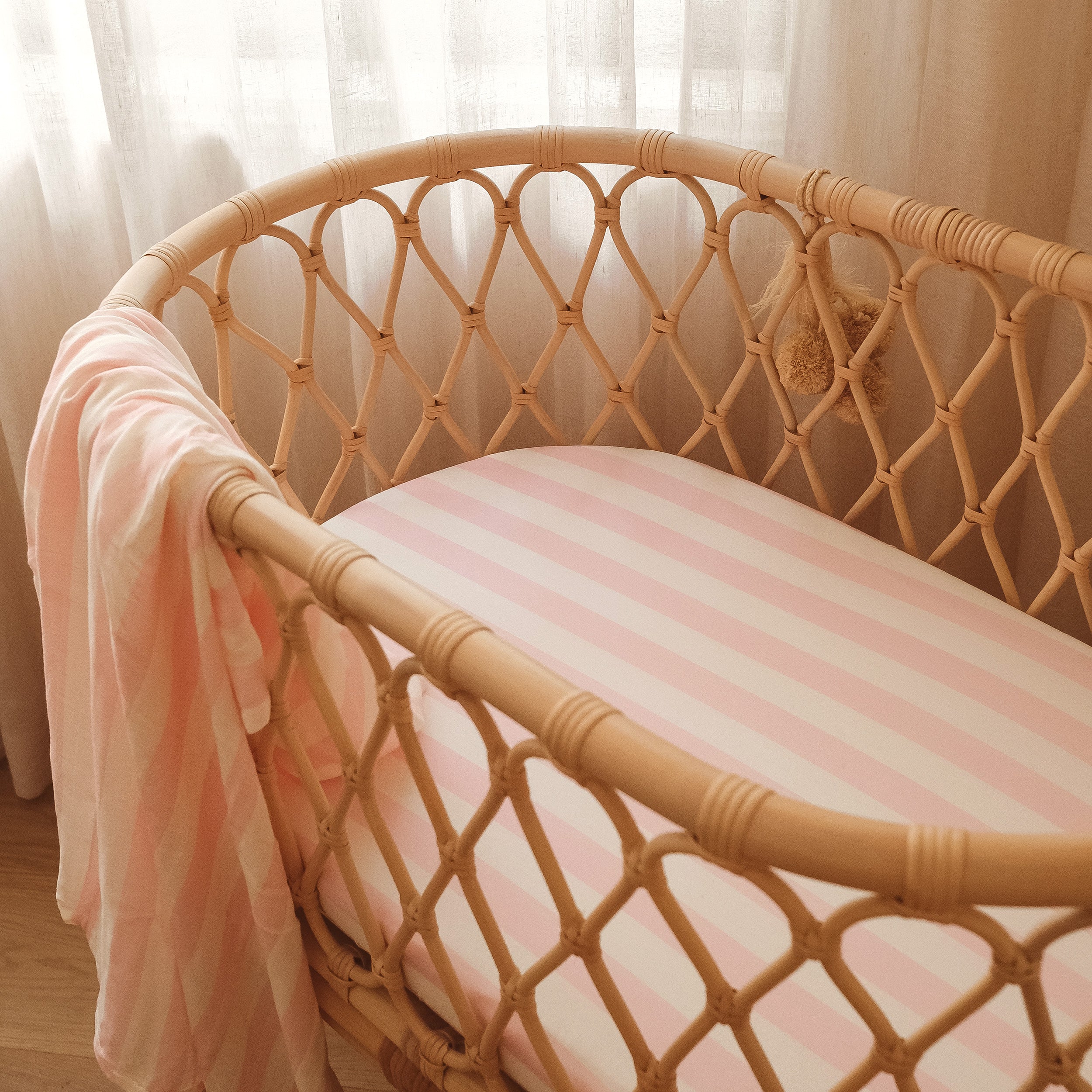 Petal Stripe Organic Muslin Wrap Swaddle