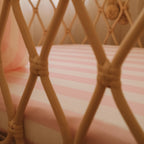 Petal Stripe Organic Fitted Bassinet Sheet/Change Pad Cover