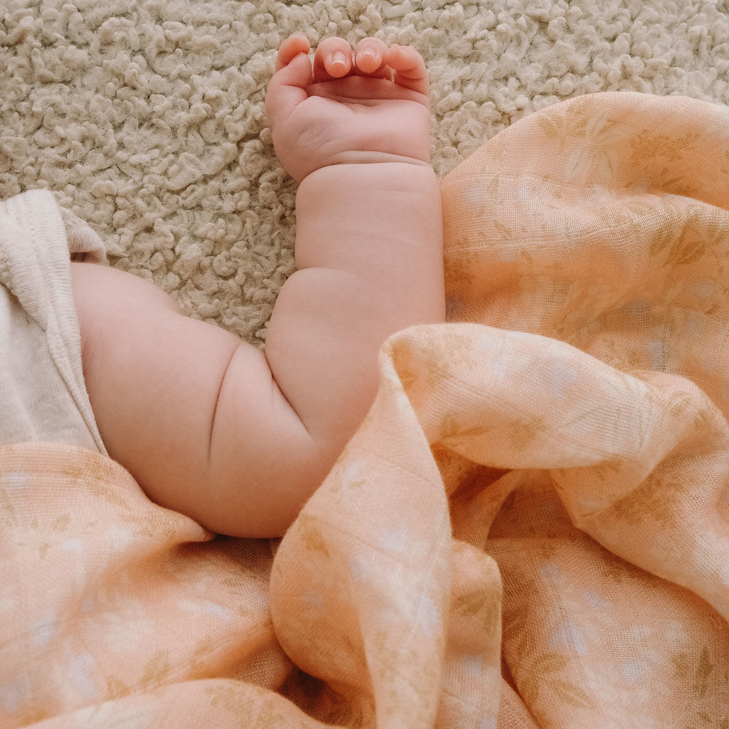 Wild Peony Organic Muslin Wrap Swaddle
