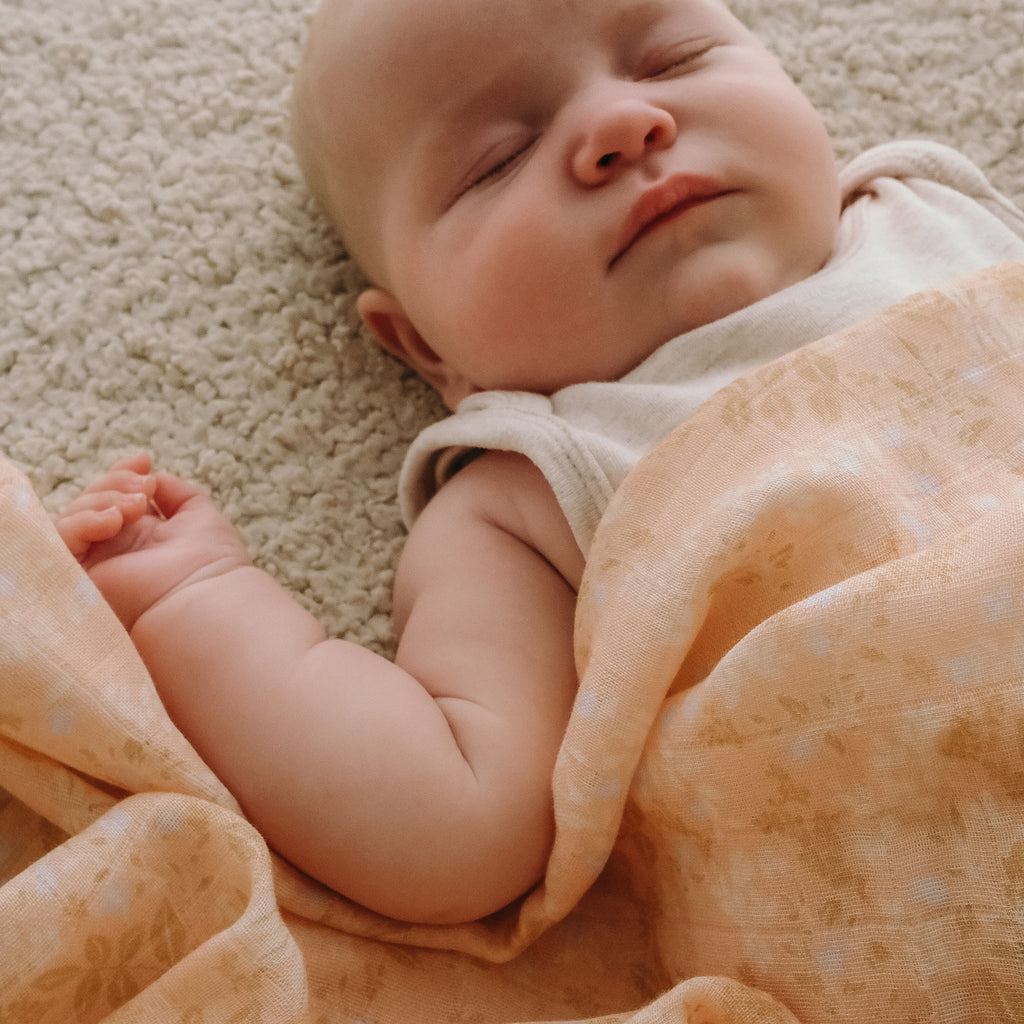 Wild Peony Organic Muslin Wrap Swaddle