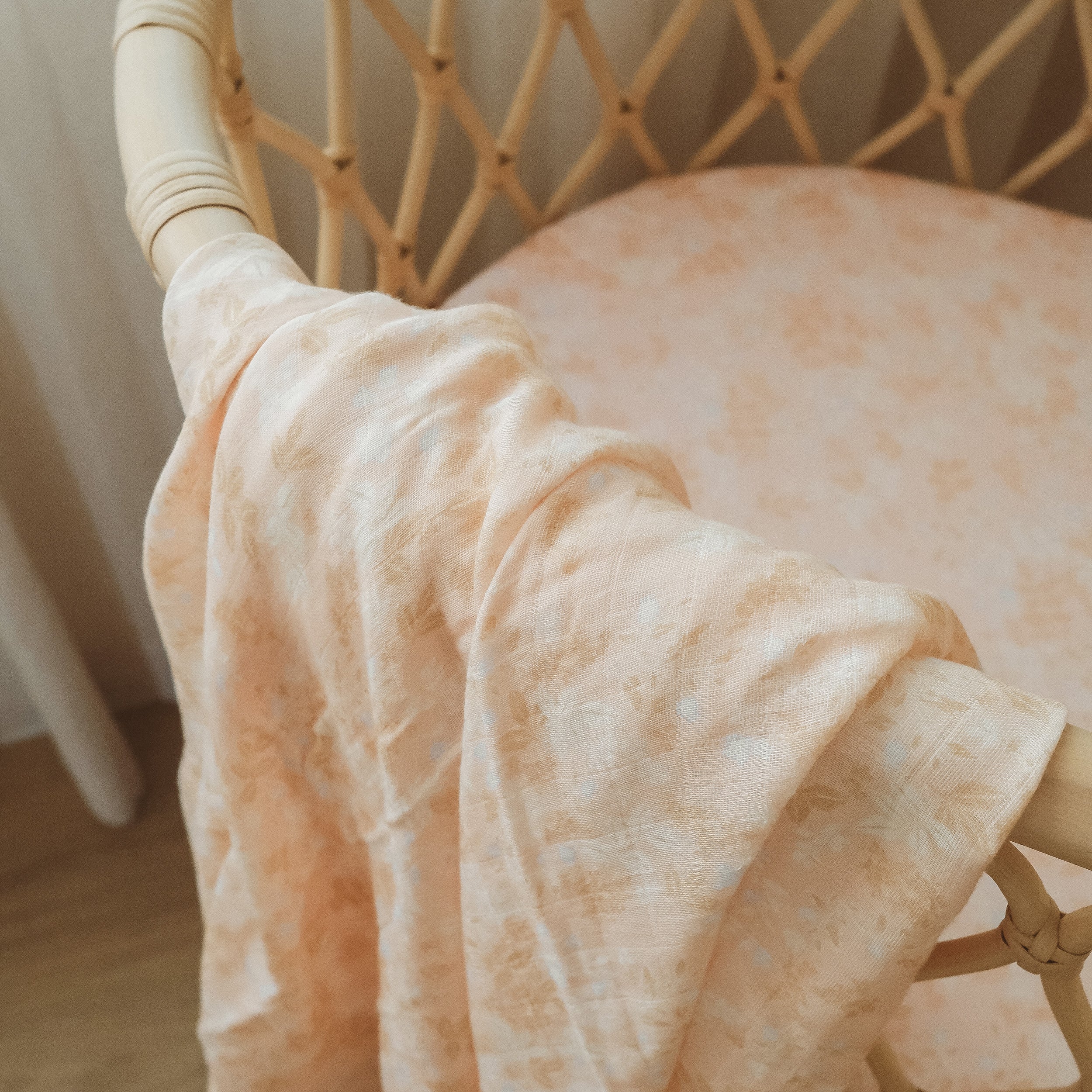 Wild Peony Organic Muslin Wrap Swaddle