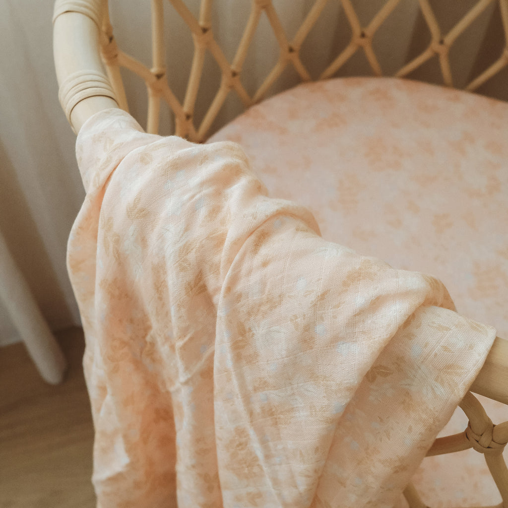 Wild Peony Organic Fitted Bassinet Sheet/Change Pad Cover