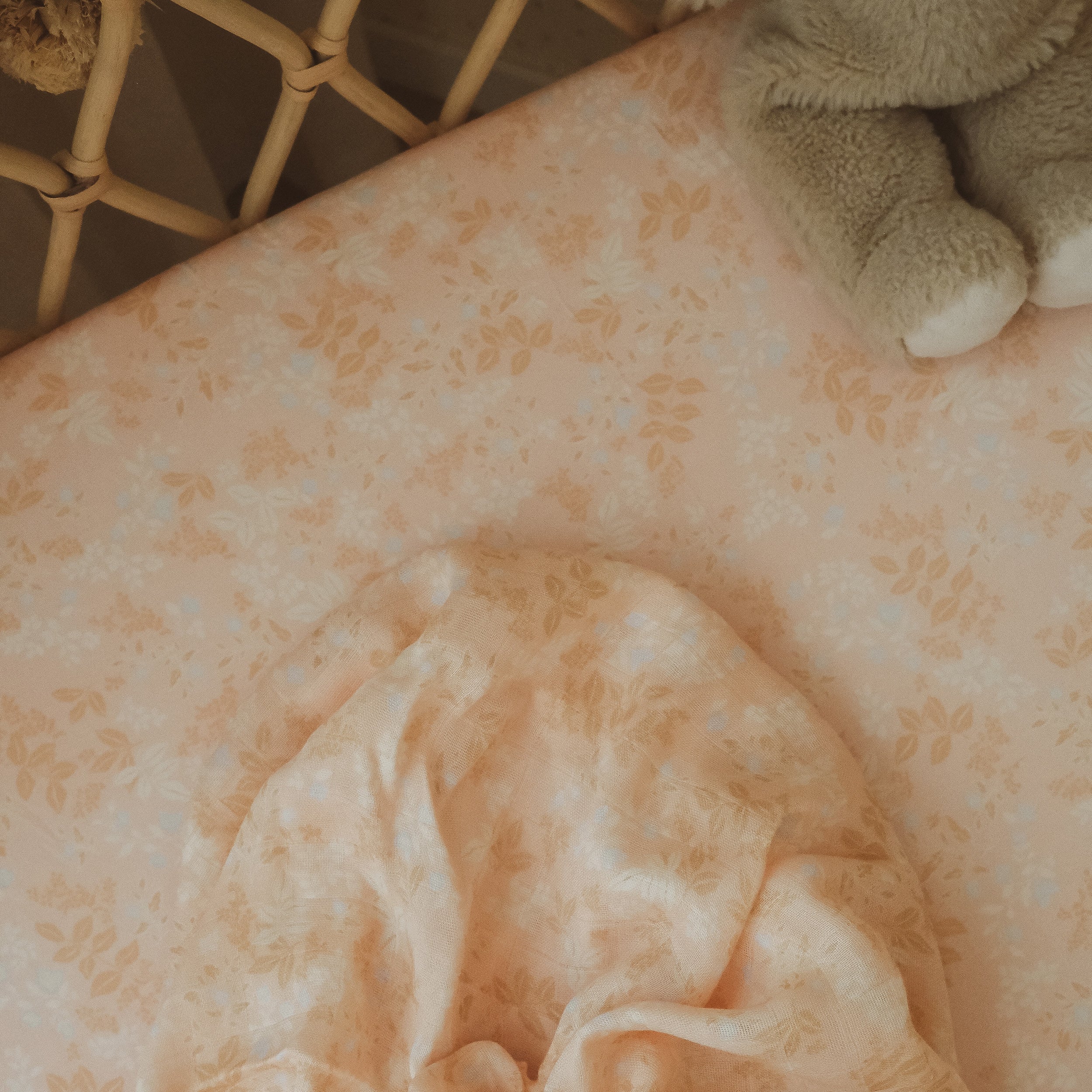 Wild Peony Organic Fitted Cot Sheet