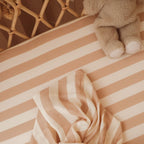 Coffee Stripe Organic Muslin Wrap Swaddle - PRE-ORDER (ARRIVING APRIL)