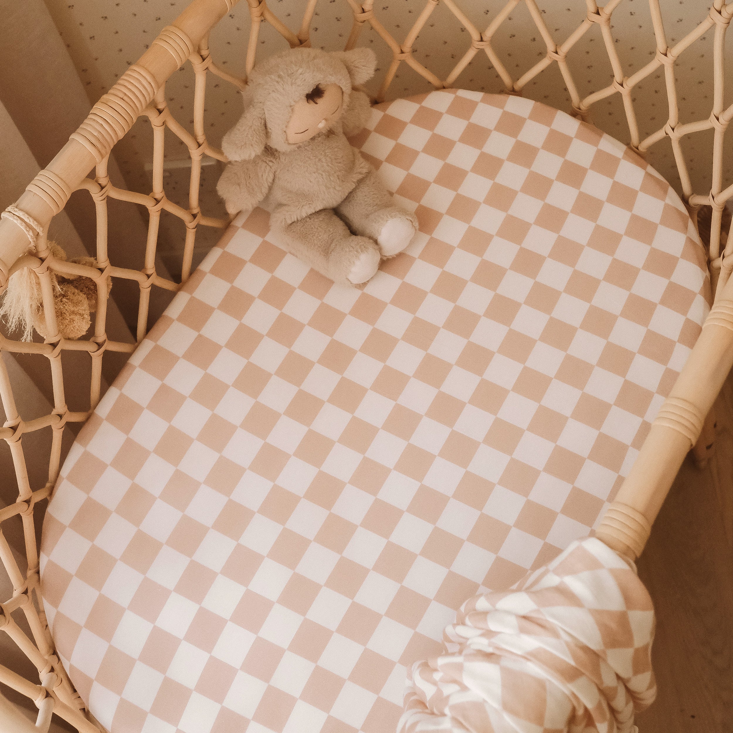 Caramel Check Organic Muslin Wrap Swaddle - PRE-ORDER (ARRIVING APRIL)