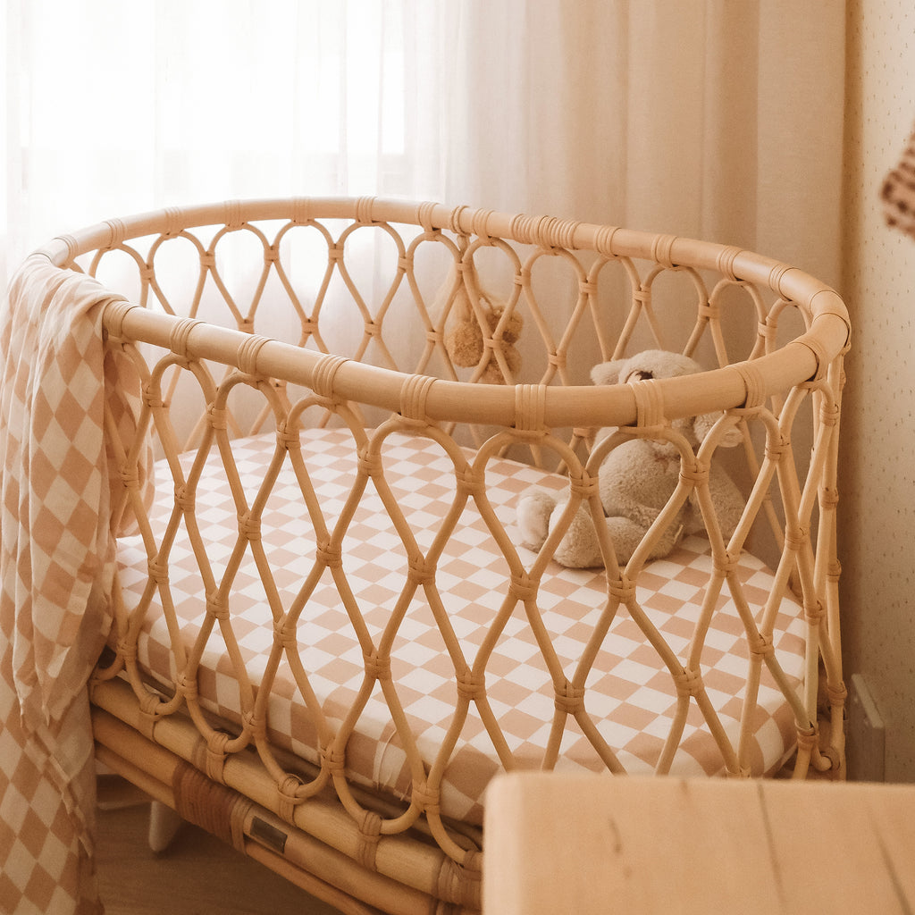 Caramel Check Organic Muslin Wrap Swaddle - PRE-ORDER (ARRIVING APRIL)