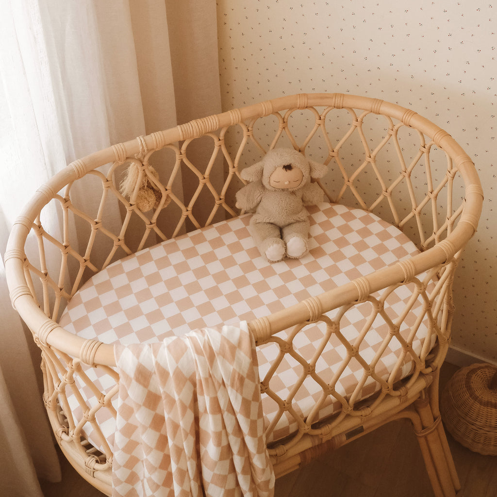 Caramel Check Organic Muslin Wrap Swaddle - PRE-ORDER (ARRIVING APRIL)