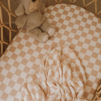 Caramel Check Organic Muslin Wrap Swaddle - PRE-ORDER (ARRIVING APRIL)
