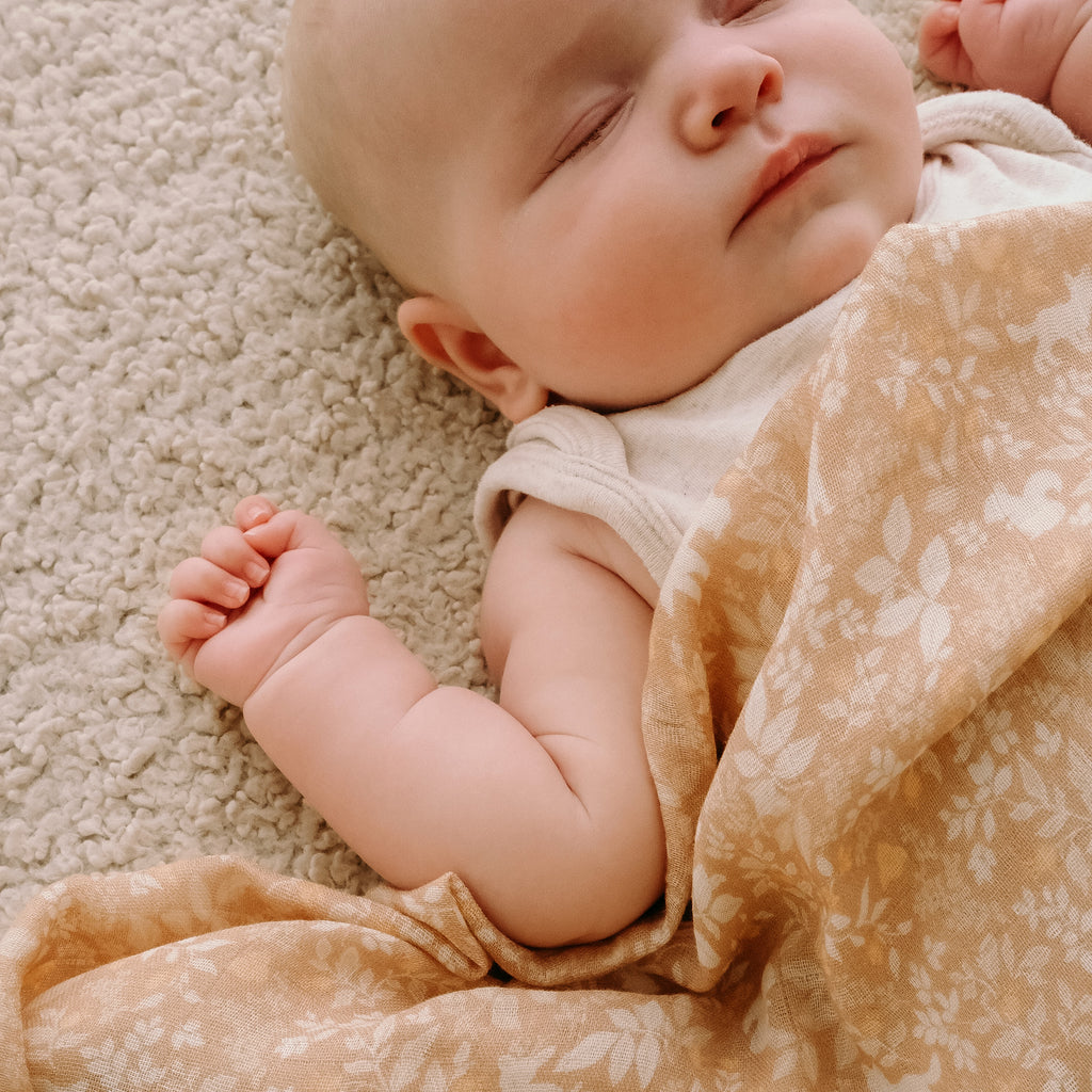 Forest Friends Caramel Organic Muslin Wrap Swaddle - PRE-ORDER (ARRIVING APRIL)