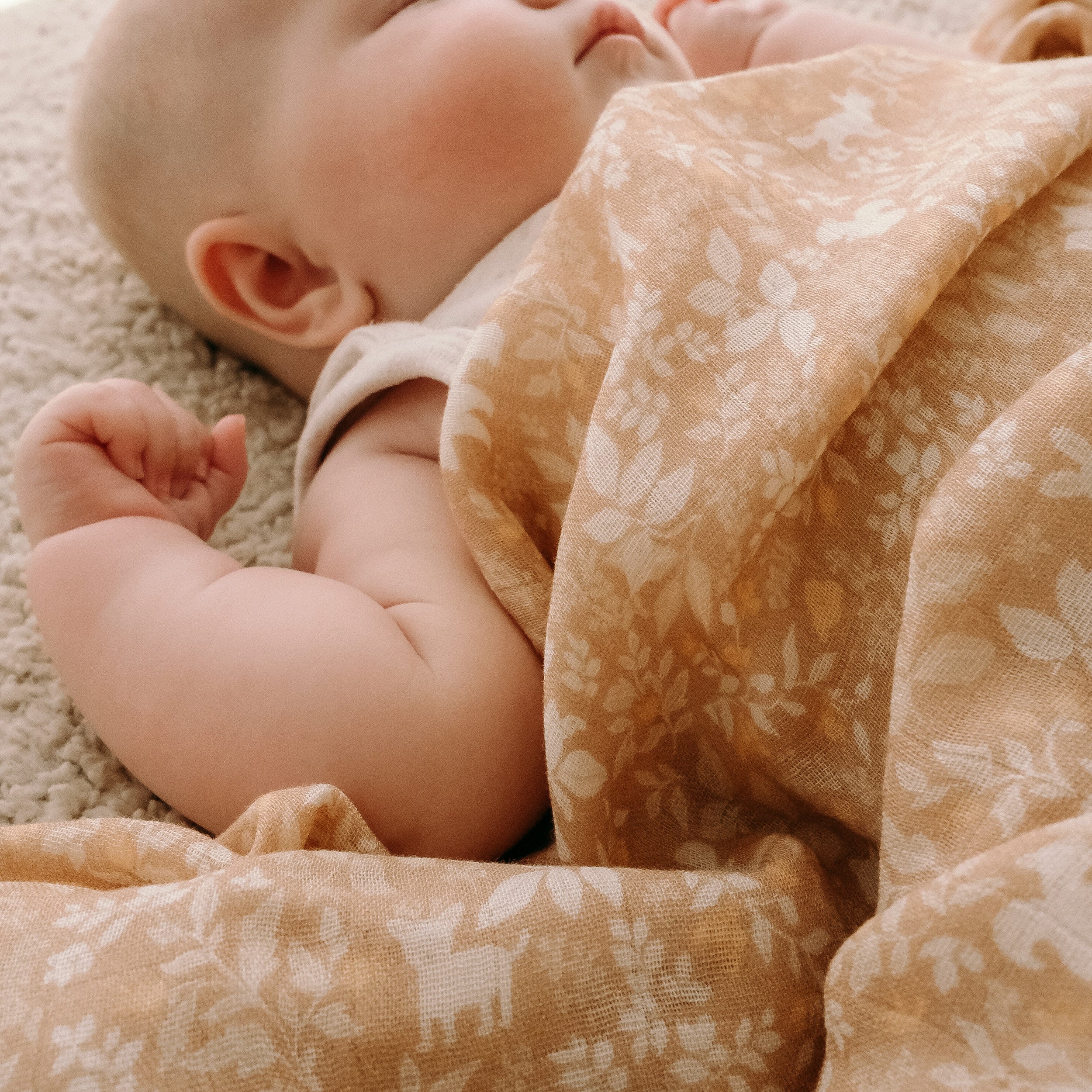 Forest Friends Caramel Organic Fitted Cot Sheet