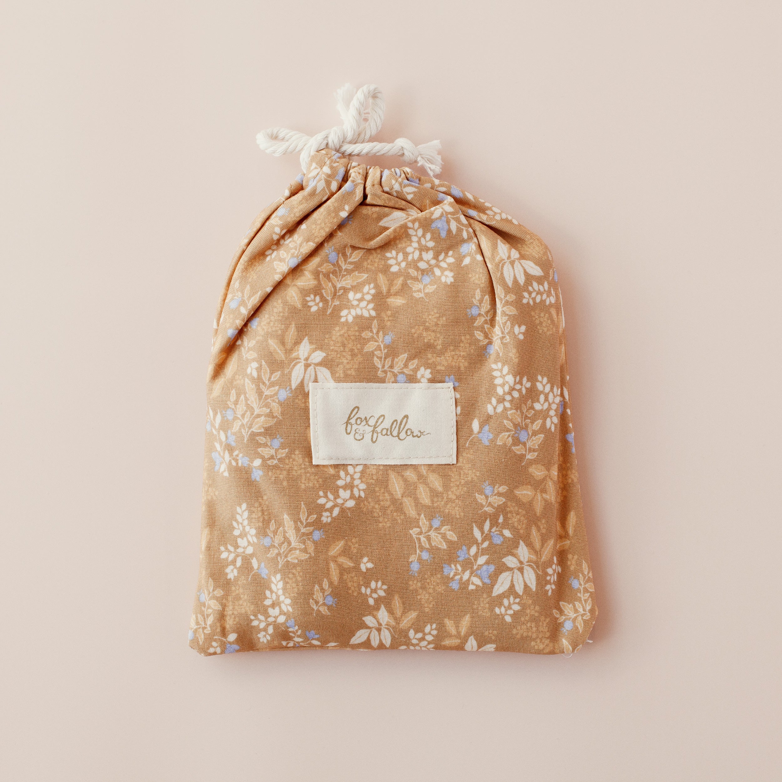 Gold Holly Organic Fitted Bassinet Sheet/Change Pad Cover