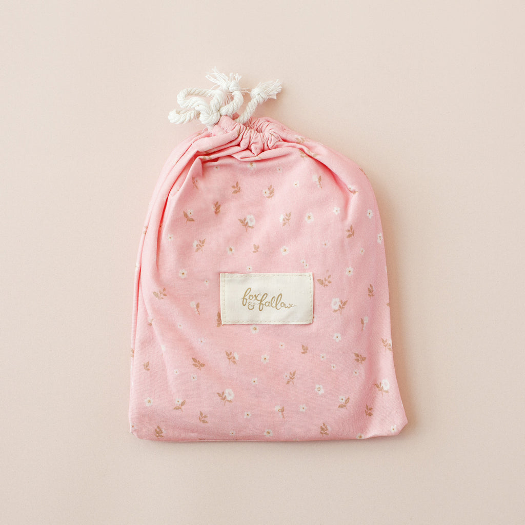 Dusty Roses Organic Fitted Bassinet Sheet/Change Pad Cover