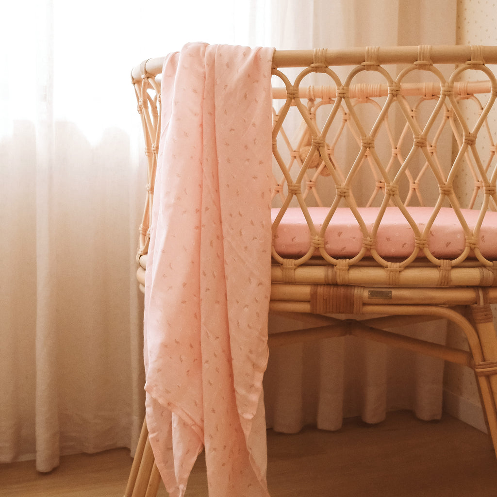 Dusty Roses Organic Muslin Wrap Swaddle - PRE-ORDER (ARRIVING APRIL)
