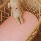 Dusty Roses Organic Fitted Bassinet Sheet/Change Pad Cover