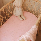 Dusty Roses Organic Fitted Bassinet Sheet/Change Pad Cover