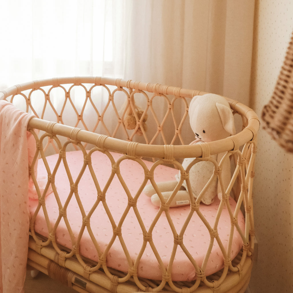 Dusty Roses Organic Fitted Bassinet Sheet/Change Pad Cover