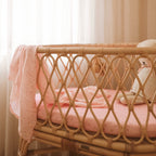 Dusty Roses Organic Fitted Bassinet Sheet/Change Pad Cover