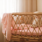 Dusty Roses Organic Fitted Bassinet Sheet/Change Pad Cover