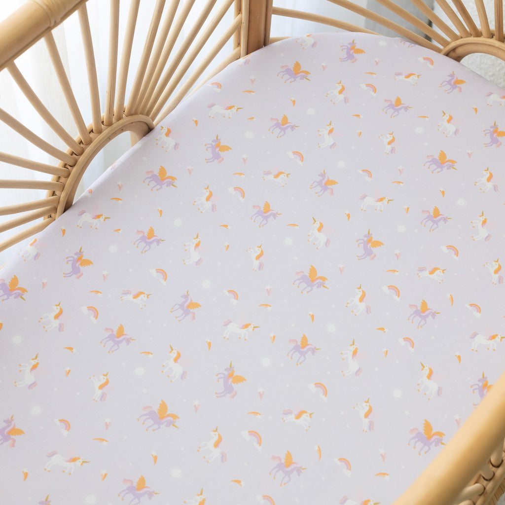 Unicorns Organic Fitted Cot Sheet
