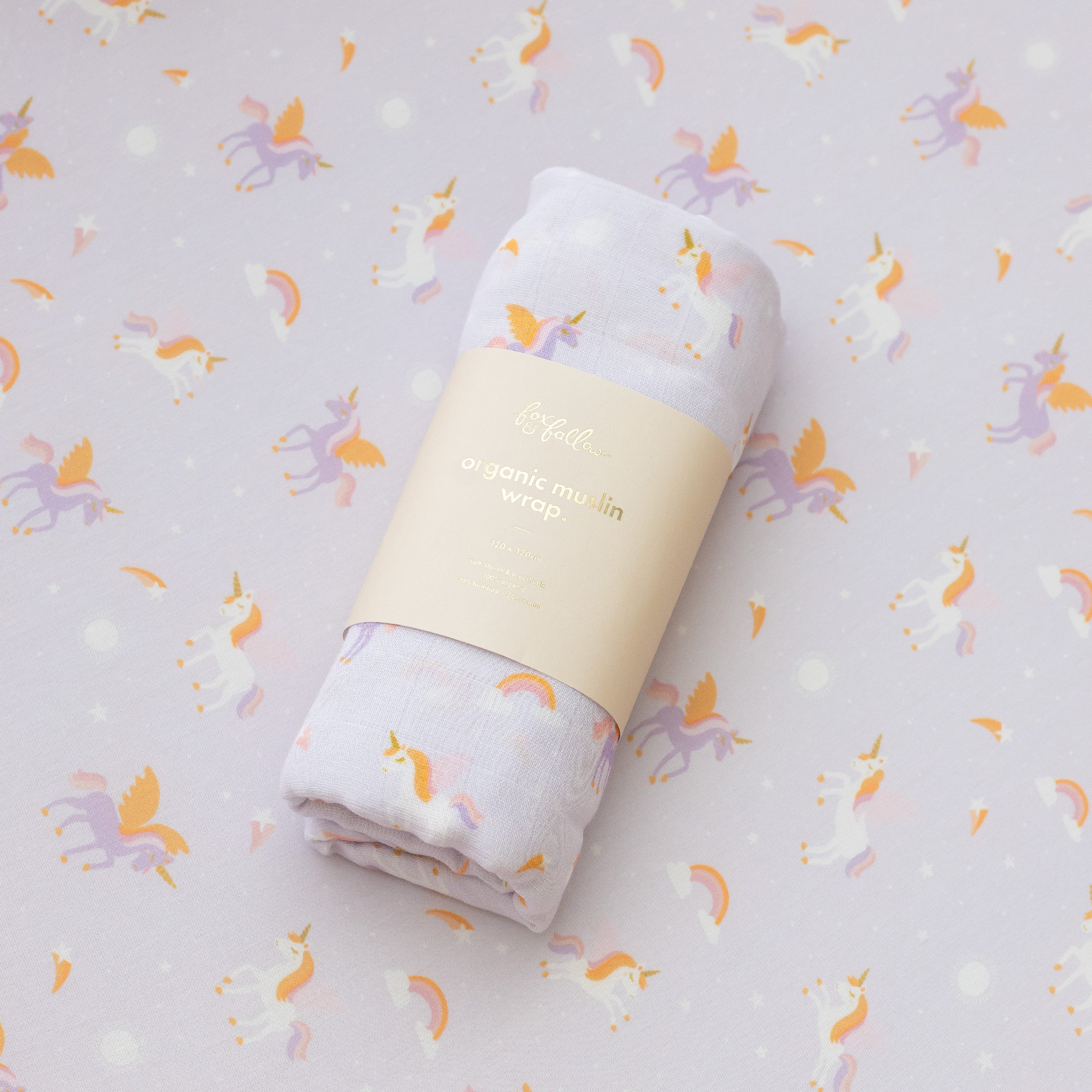 Unicorns Organic Fitted Cot Sheet - PRE-ORDER (MARCH)