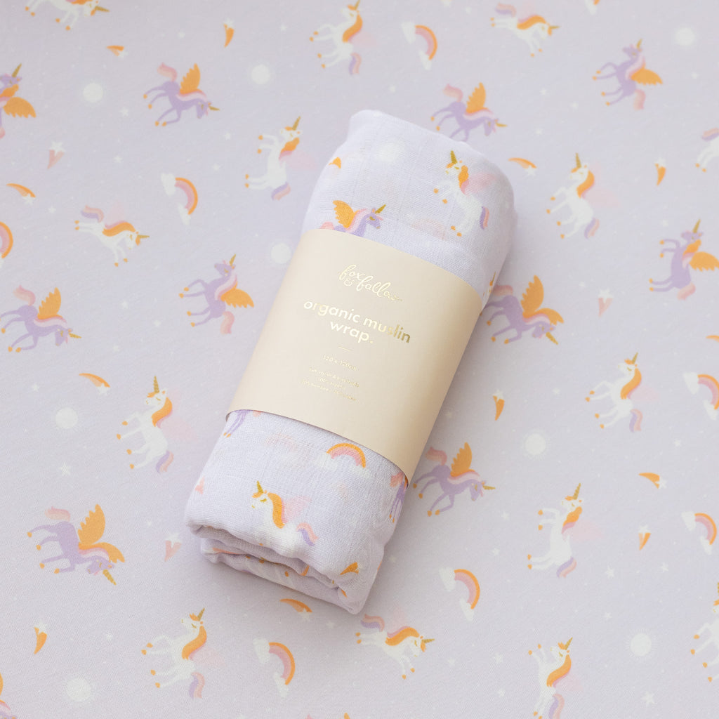 Unicorns Organic Fitted Bassinet Sheet/Change Pad Cover