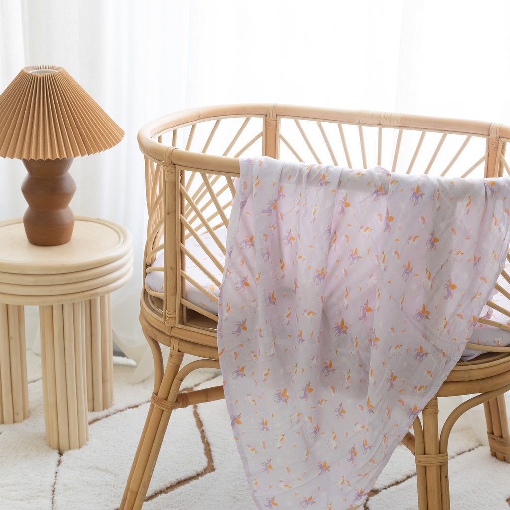 Unicorns Organic Muslin Wrap Swaddle