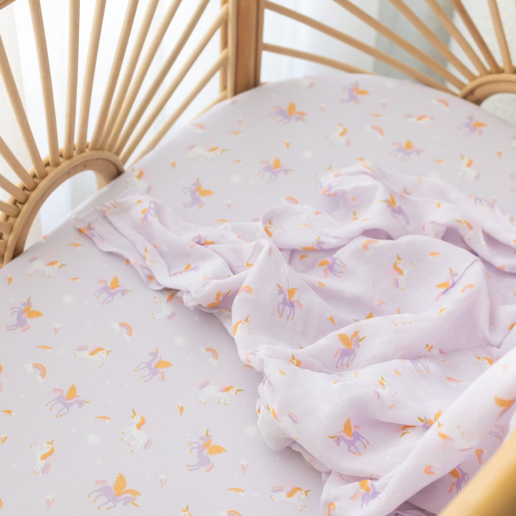 Unicorns Organic Muslin Wrap Swaddle