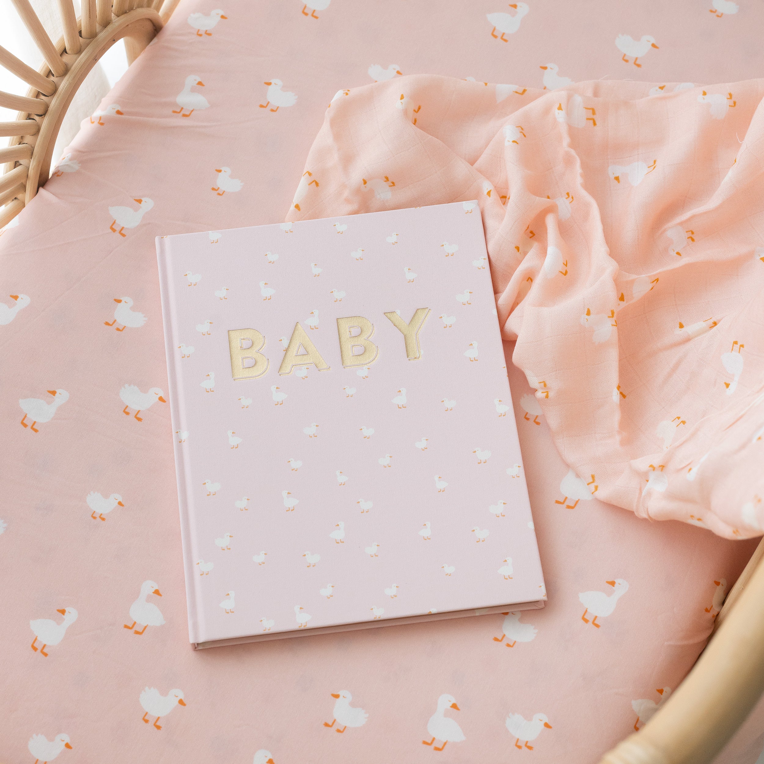 Pink Ducks Muslin Wrap Swaddle