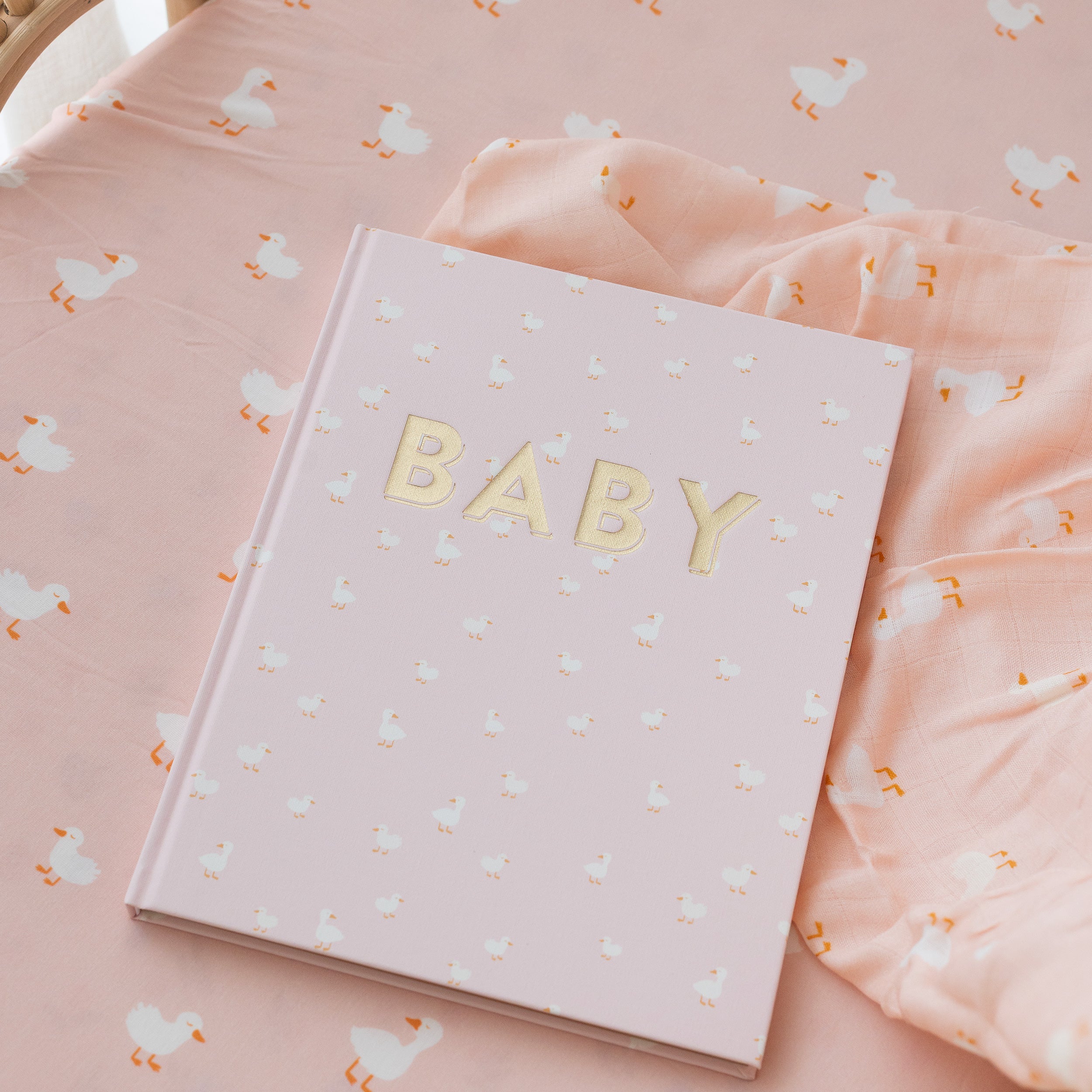 Pink Ducks Muslin Wrap Swaddle