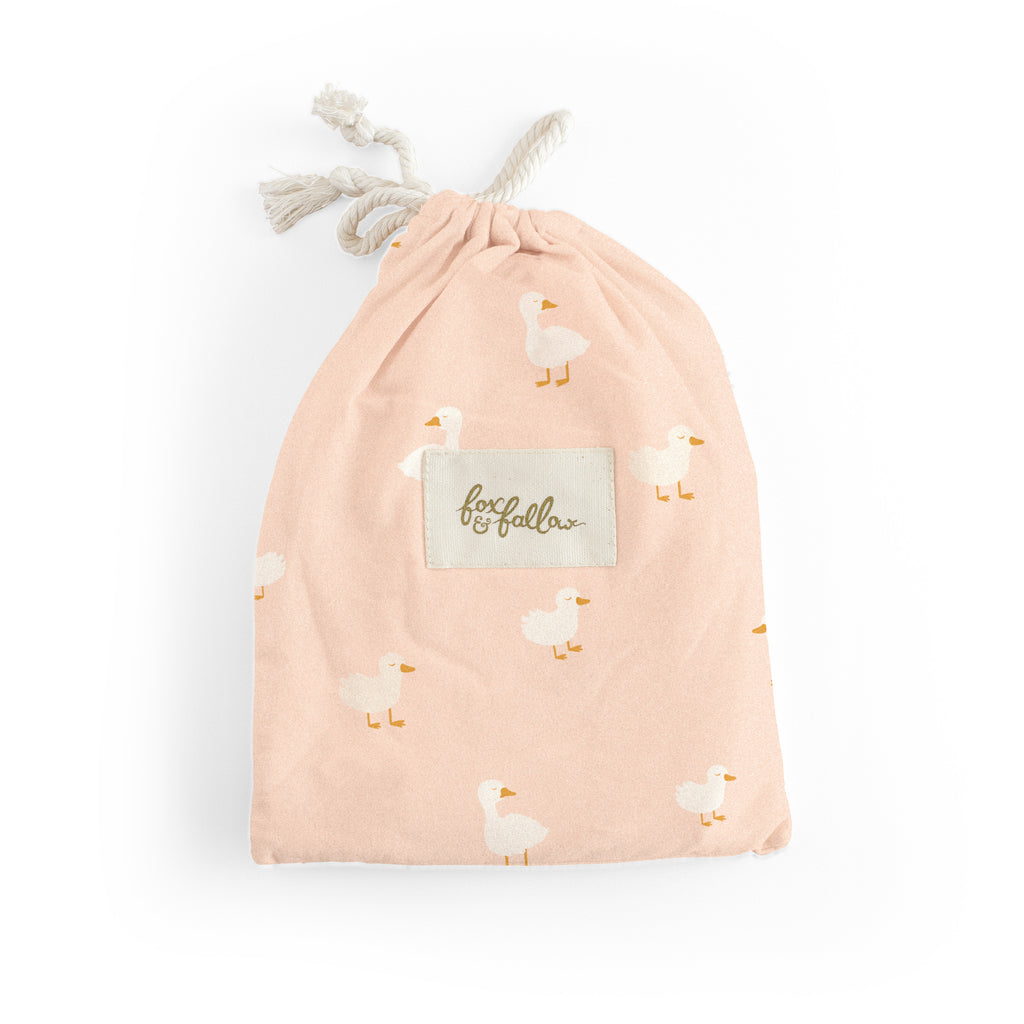 Pink Ducks Organic Fitted Bassinet Sheet/Change Pad Cover