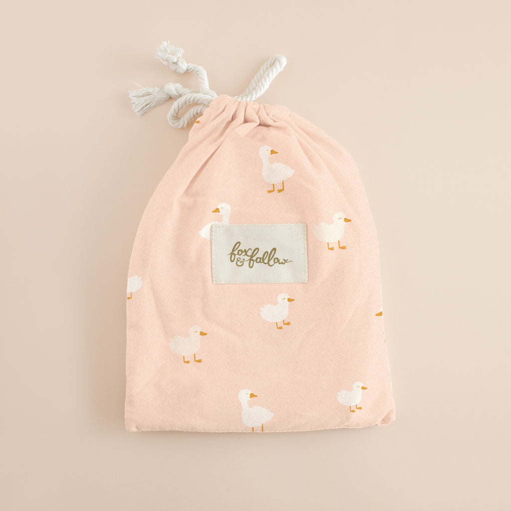 Pink Ducks Organic Fitted Bassinet Sheet/Change Pad Cover