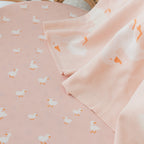 Pink Ducks Organic Fitted Bassinet Sheet/Change Pad Cover
