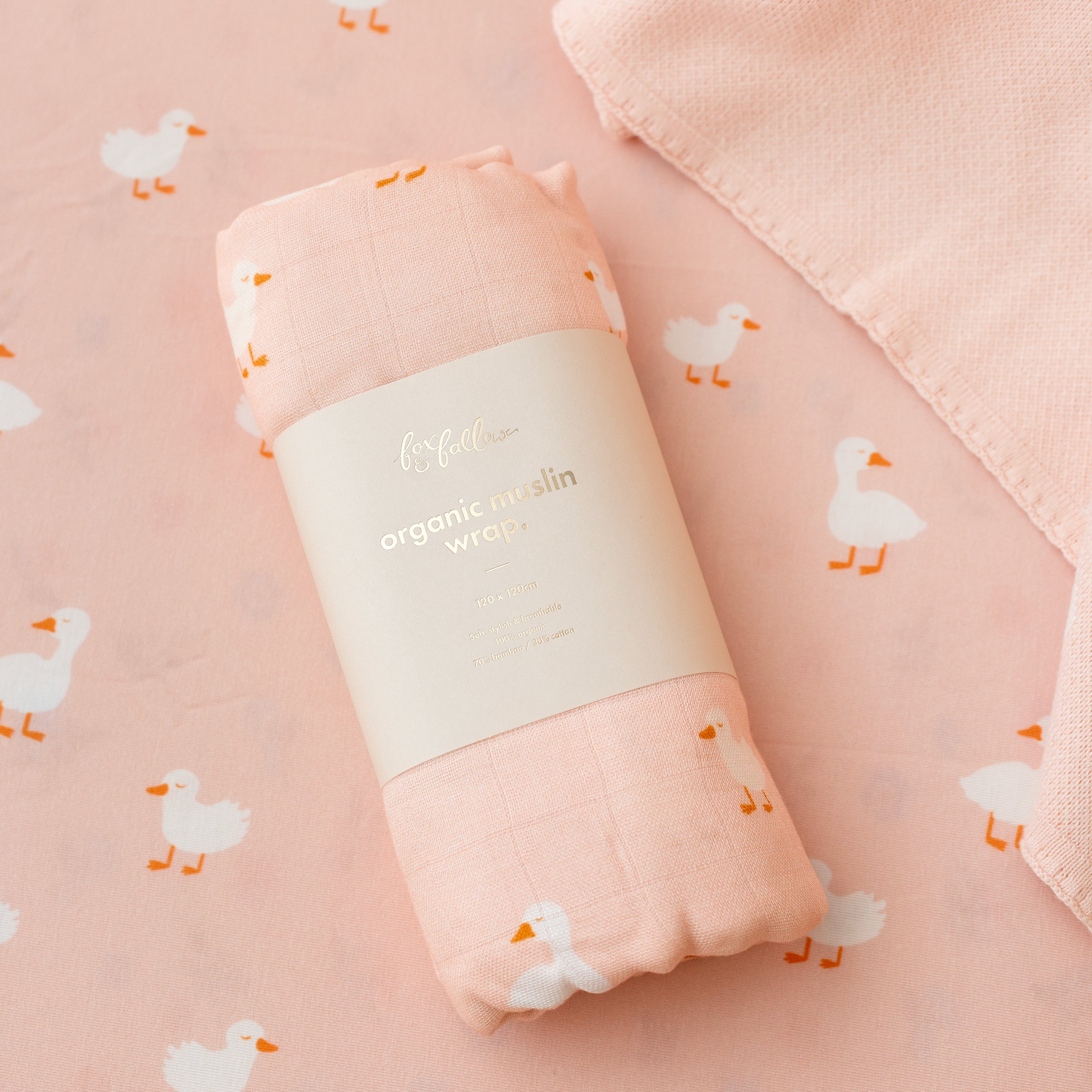 Pink Ducks Muslin Wrap Swaddle - PRE-ORDER (APRIL)