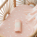 Pink Ducks Organic Fitted Bassinet Sheet/Change Pad Cover