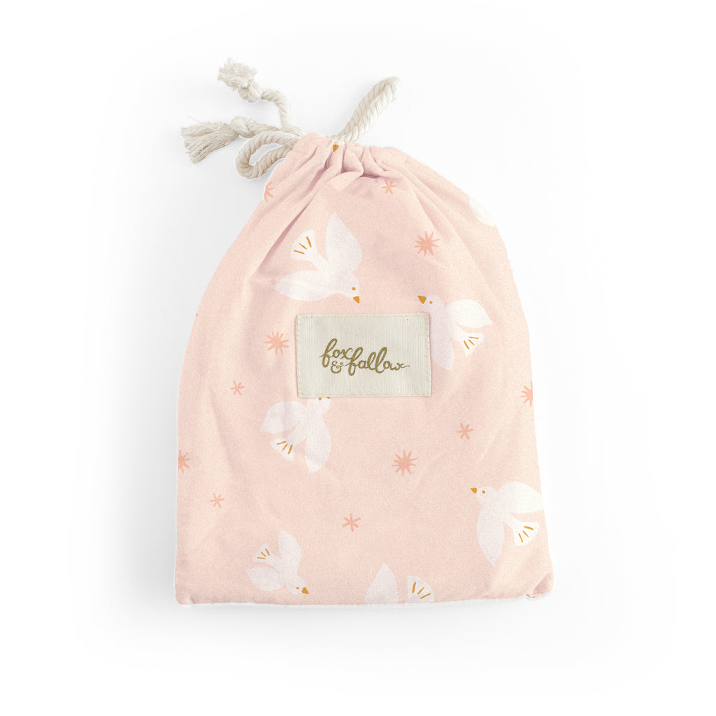 Pink Doves Organic Fitted Bassinet Sheet/Change Pad Cover