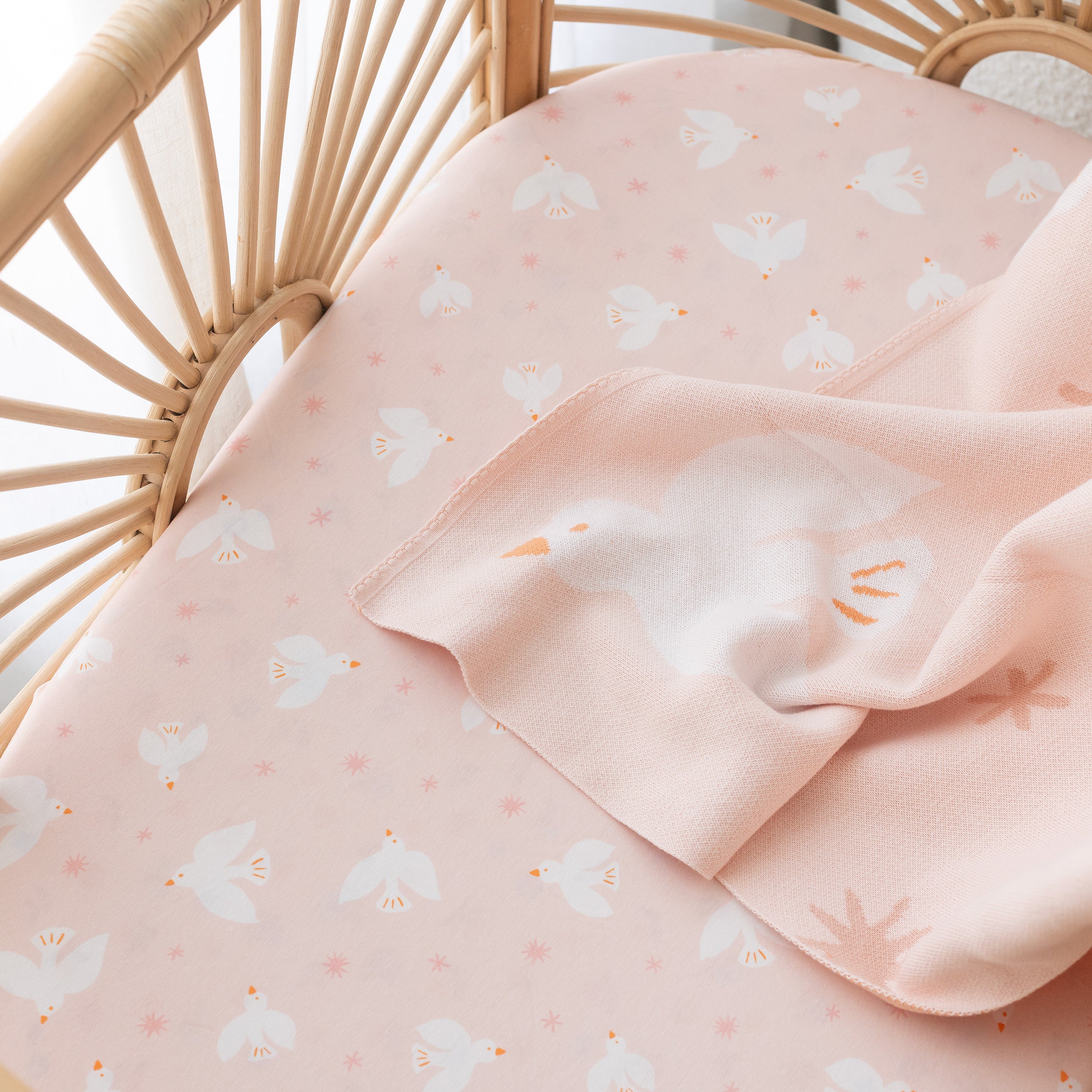 Pink Doves Blanket
