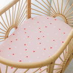 Little Hearts Organic Fitted Bassinet Sheet/Change Pad Cover