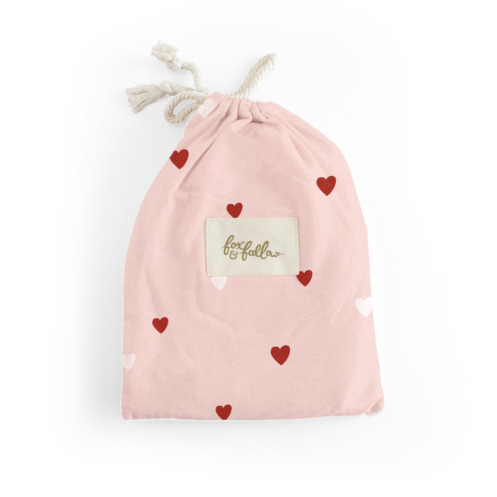 Little Hearts Organic Fitted Bassinet Sheet/Change Pad Cover