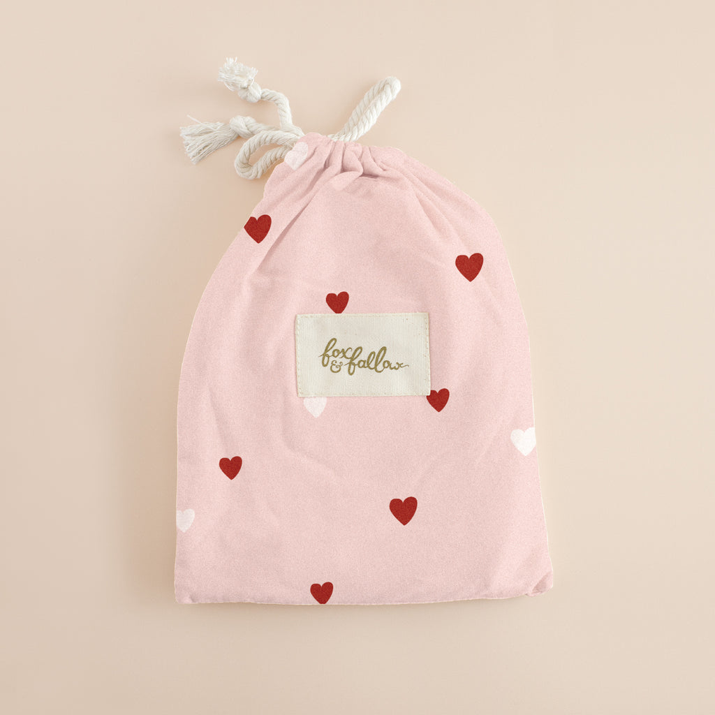 Little Hearts Organic Fitted Bassinet Sheet/Change Pad Cover