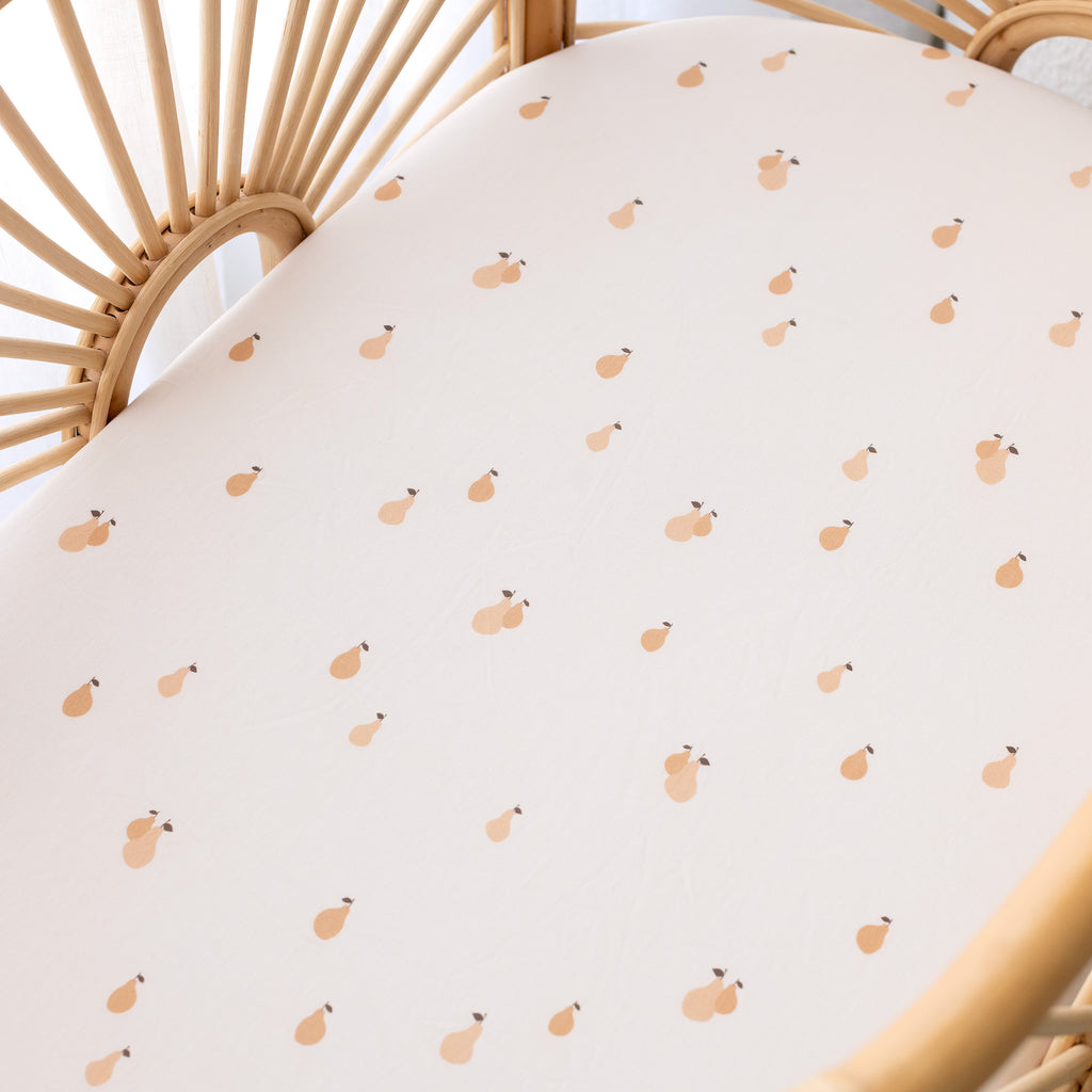 Golden Pears Organic Fitted Bassinet Sheet/Change Pad Cover