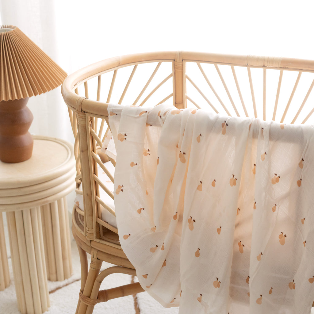 Golden Pears Muslin Wrap Swaddle