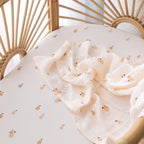 Golden Pears Organic Fitted Bassinet Sheet/Change Pad Cover