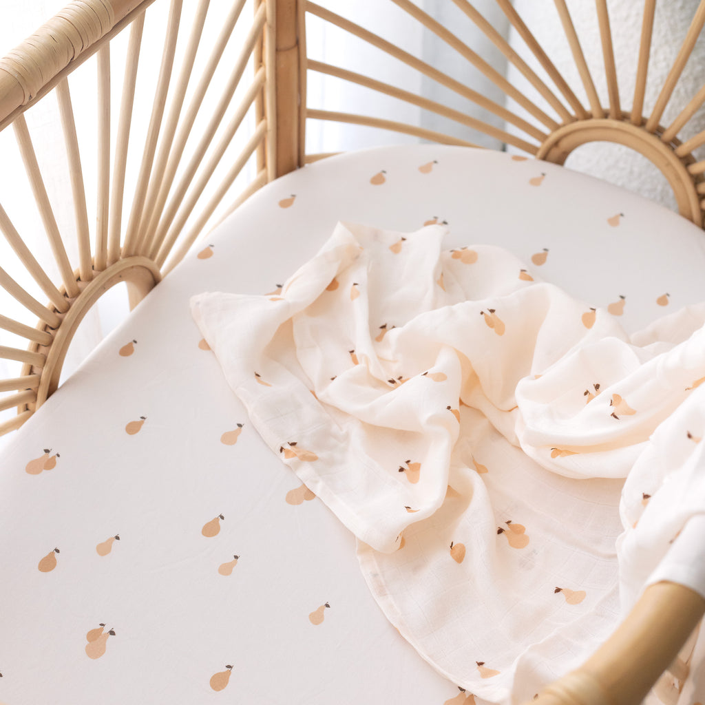 Golden Pears Organic Fitted Cot Sheet
