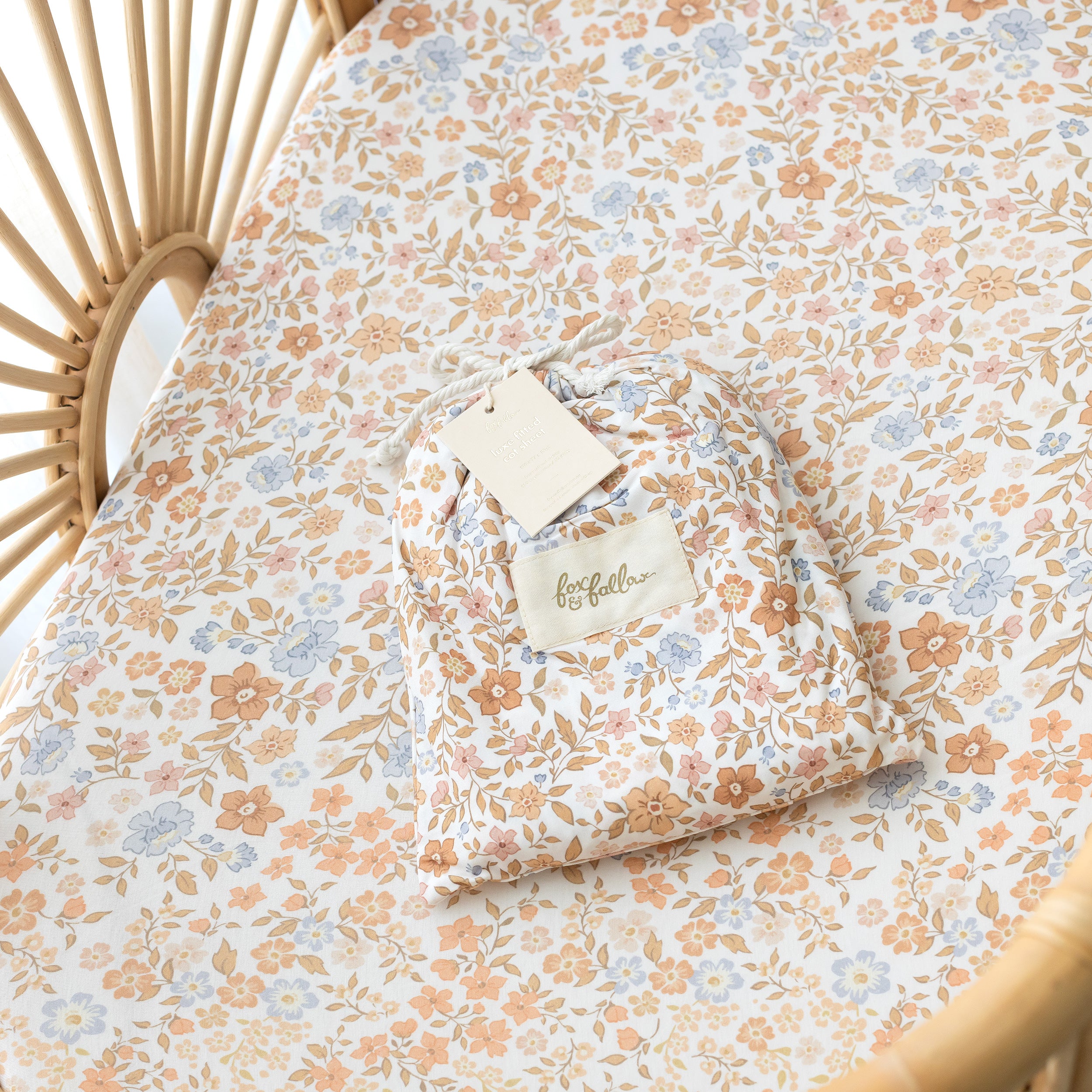 Broderie Organic Fitted Cot Sheet