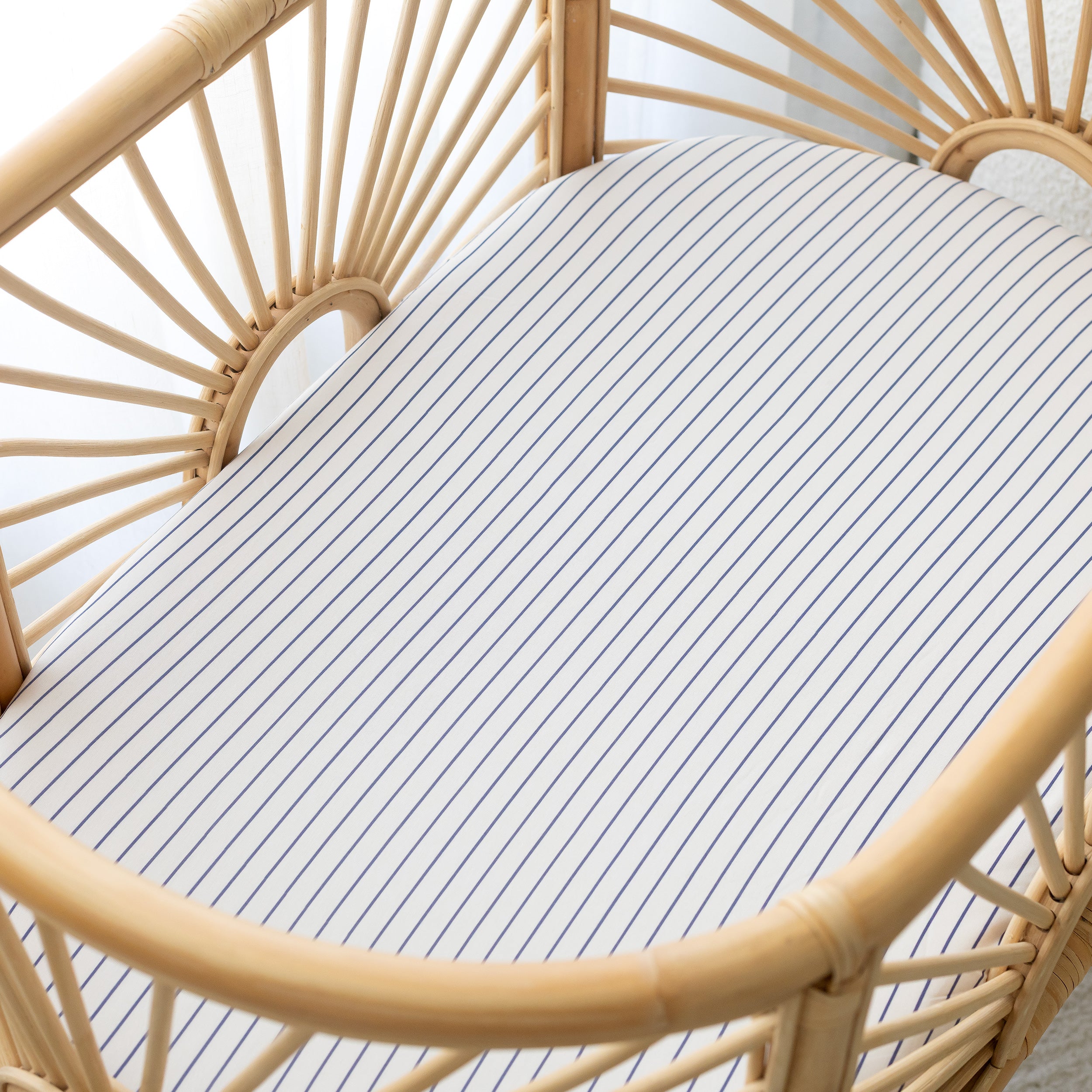 Breton Stripe Organic Fitted Bassinet Sheet/Change Pad Cover