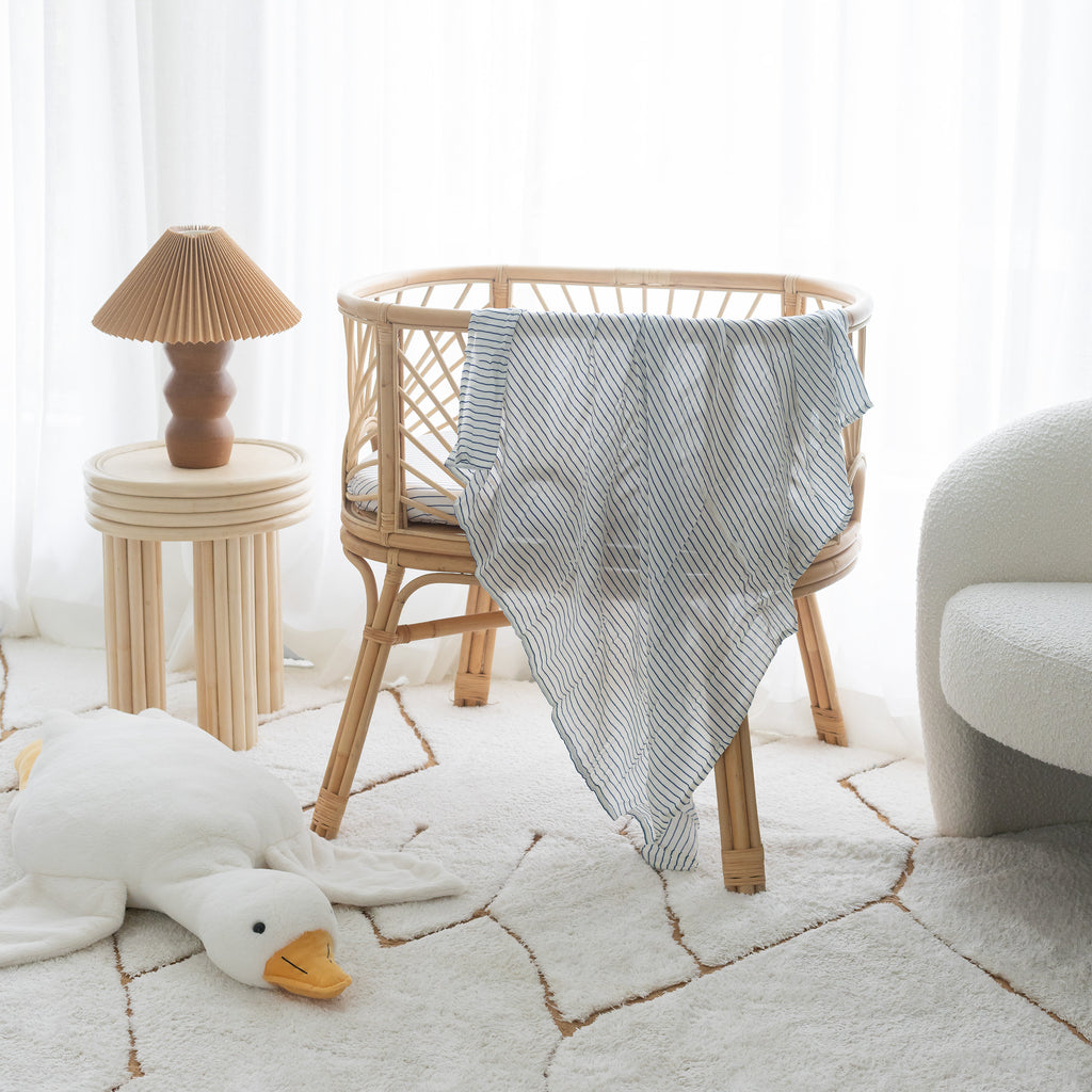 Breton Stripe Muslin Wrap Swaddle