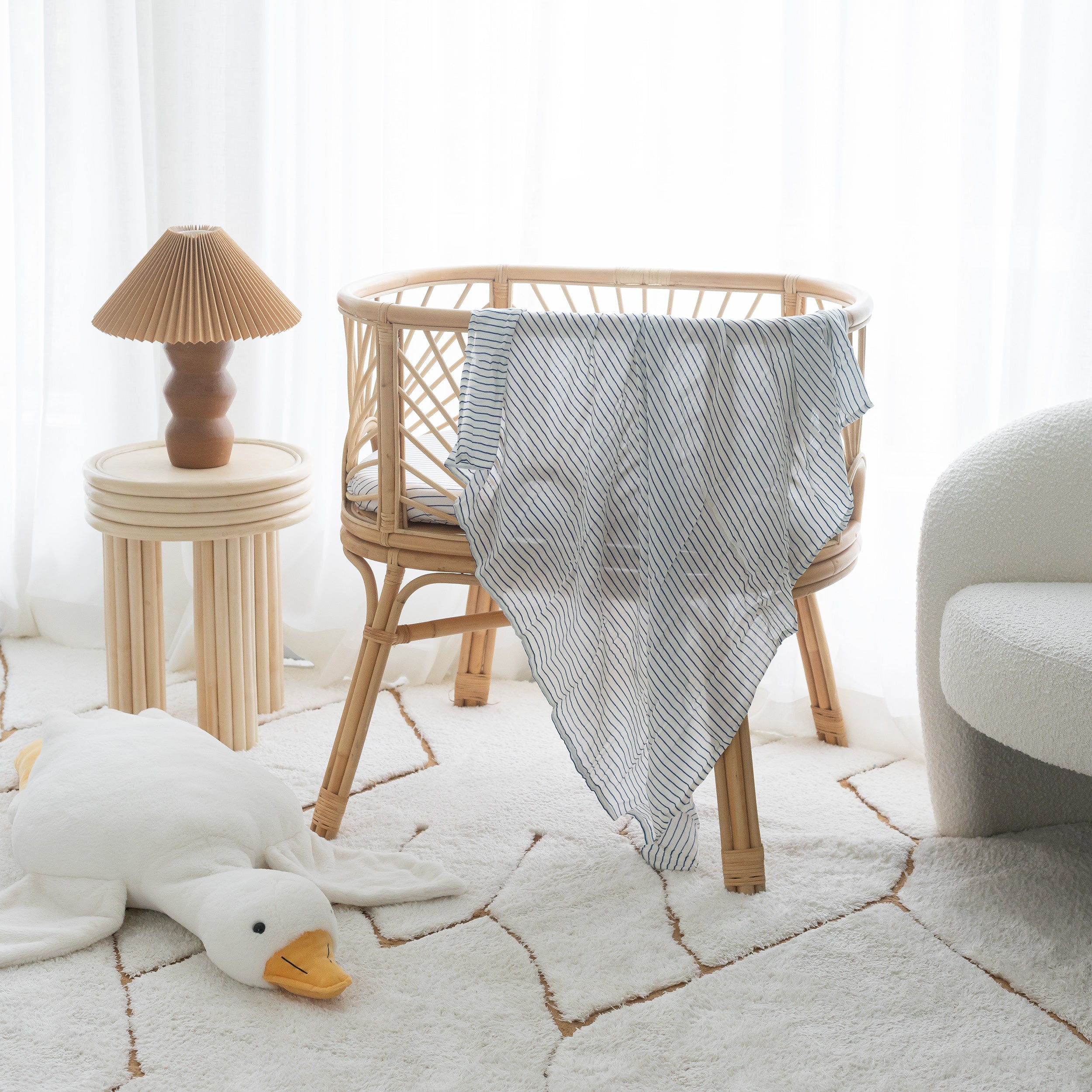 Breton Stripe Muslin Wrap Swaddle