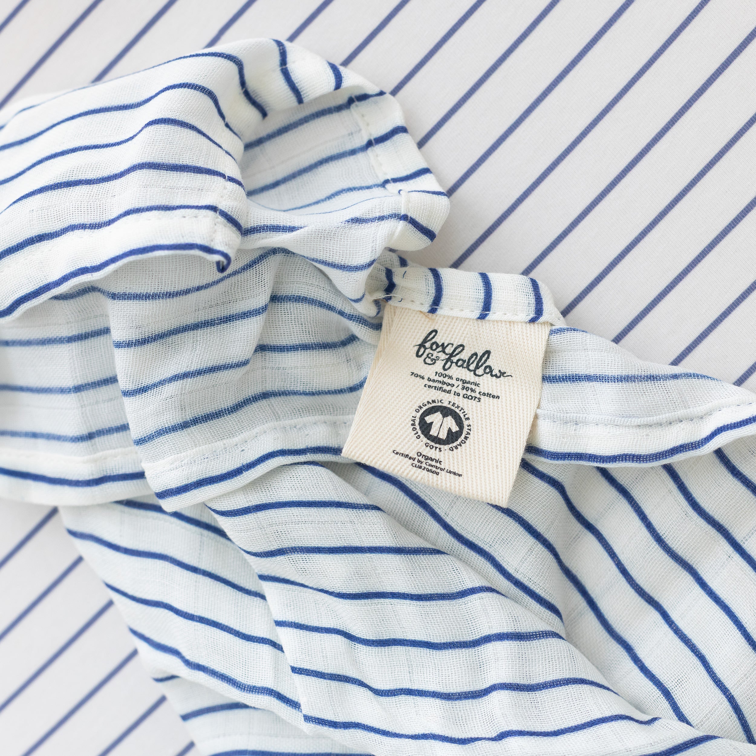 Breton Stripe Muslin Wrap Swaddle