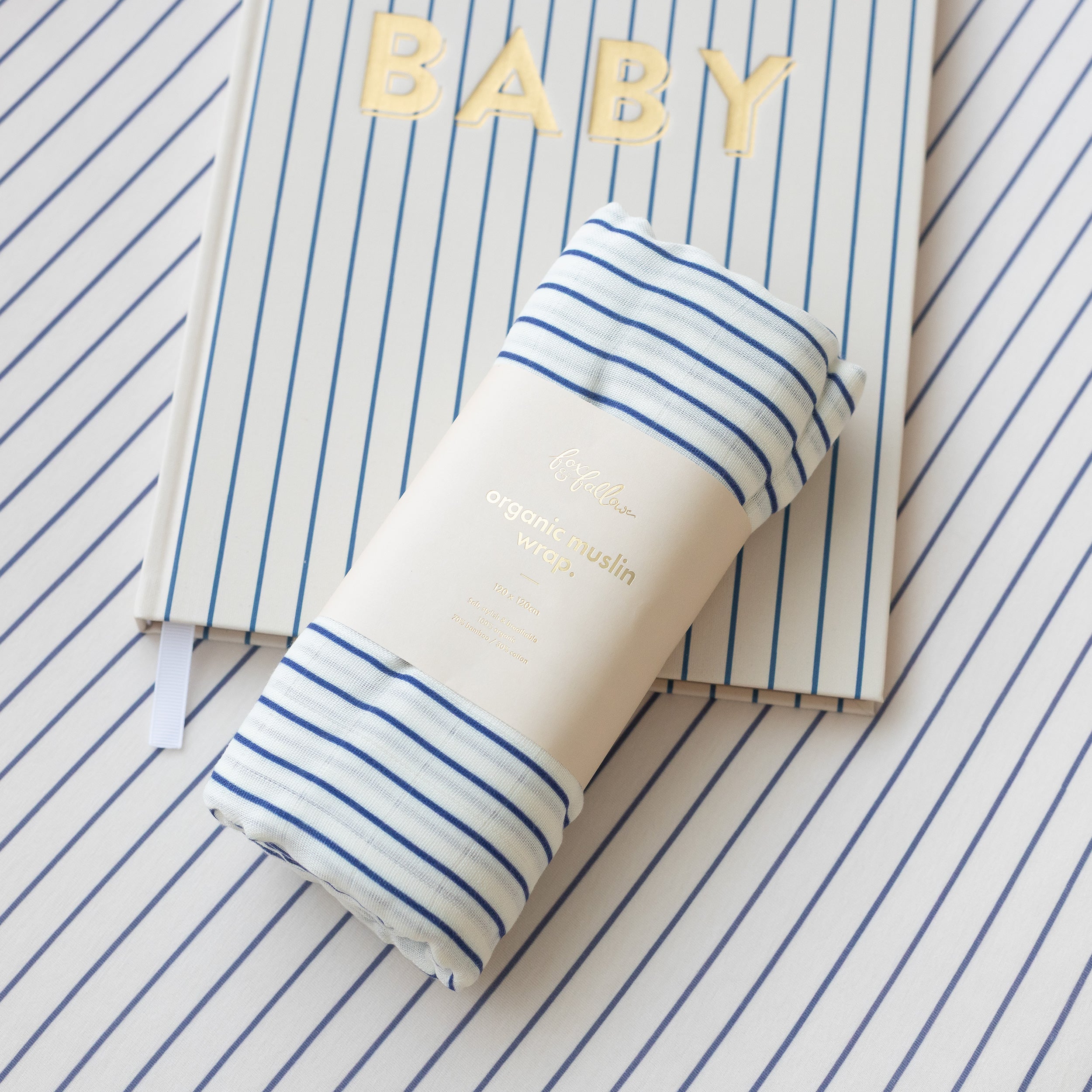 Breton Stripe Muslin Wrap Swaddle