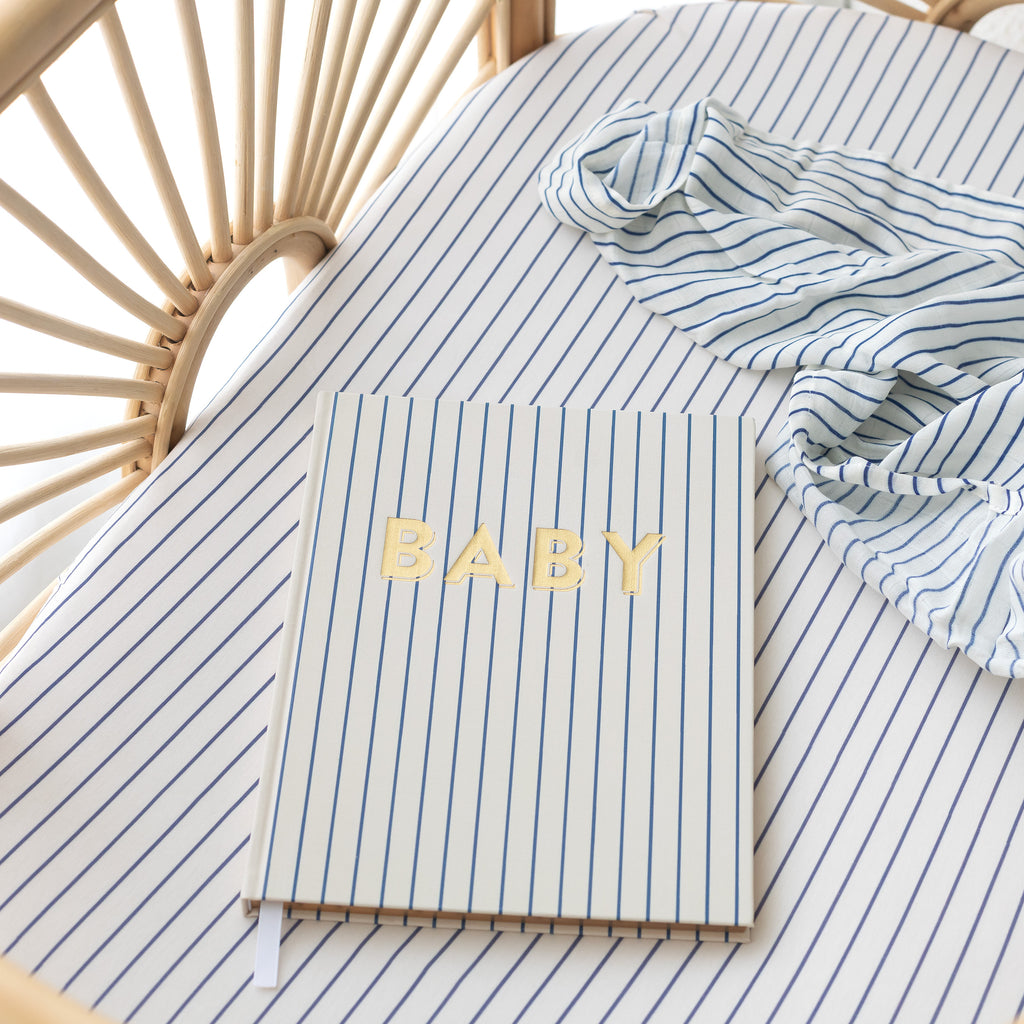 Breton Stripe Organic Fitted Bassinet Sheet/Change Pad Cover